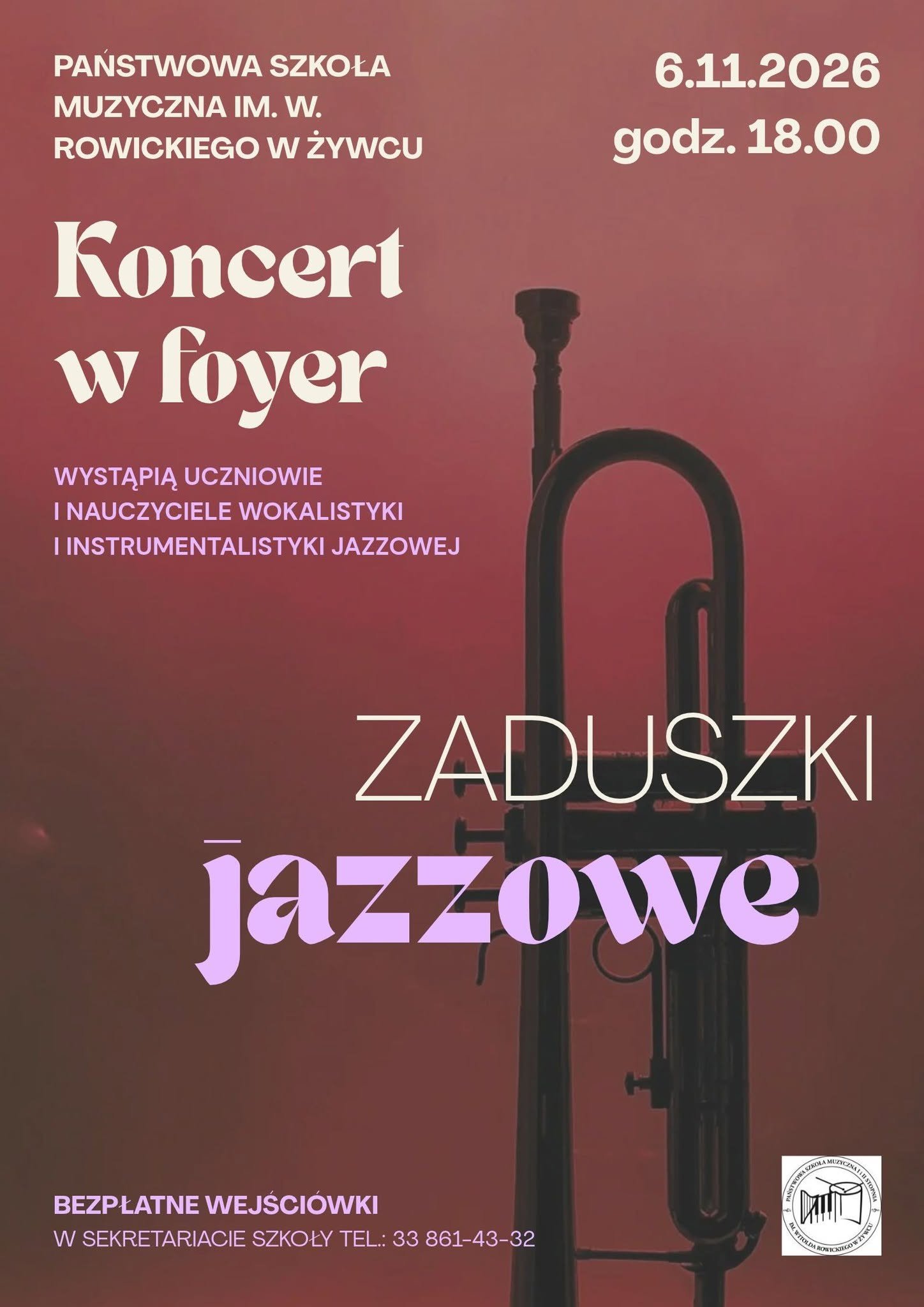 Plakat: Zaduszki Jazzowe – koncert w Żywcu