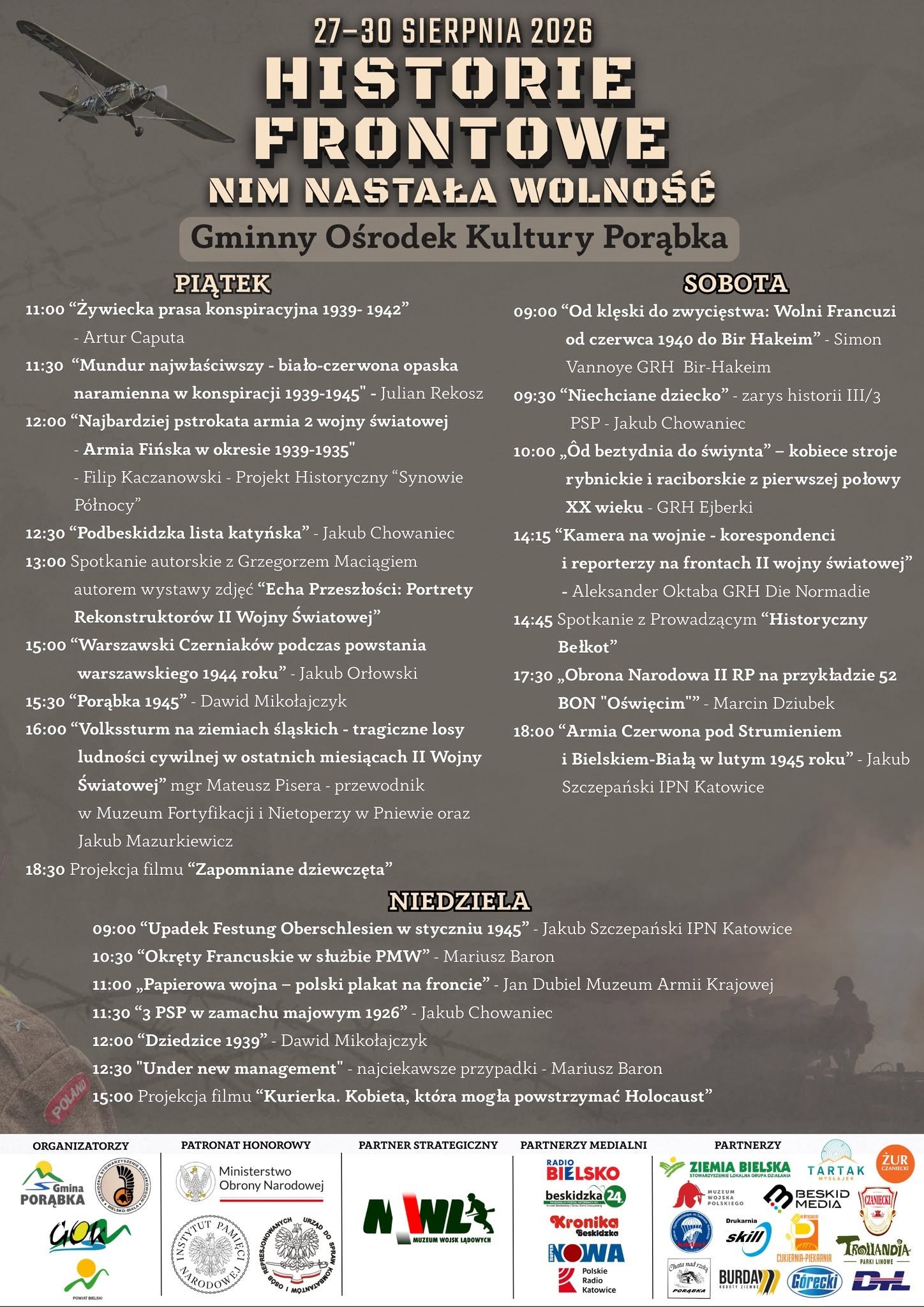 Plakat: Historie Frontowe: Nim nastała wolność — sobota