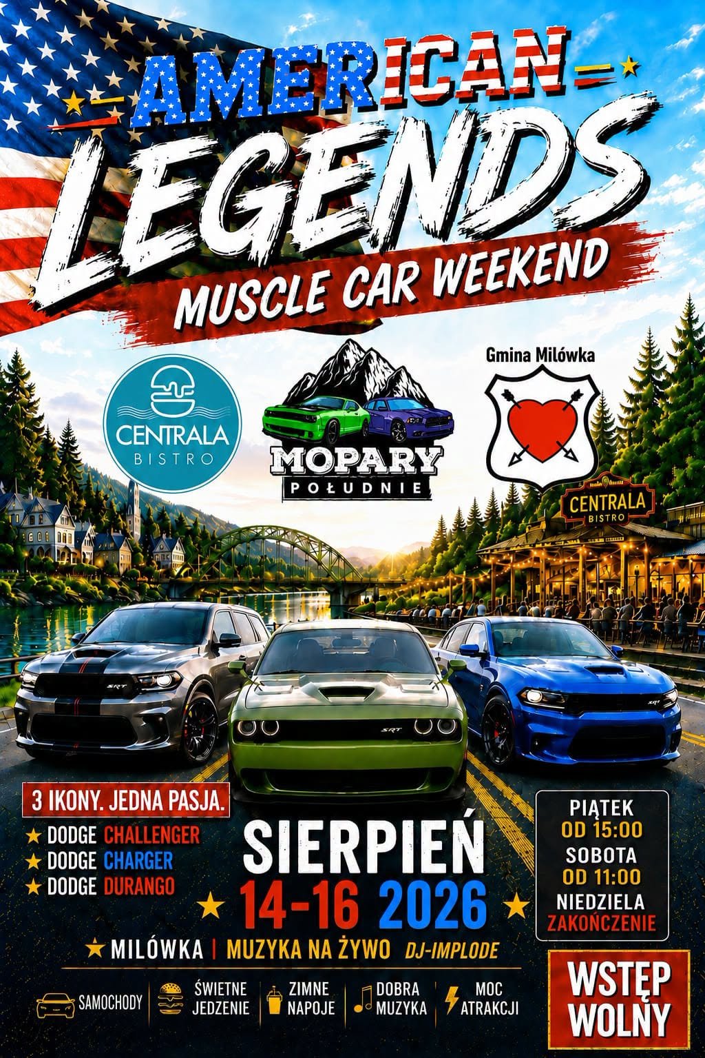Plakat: American Legends - Muscle Car Weekend w Milowce
