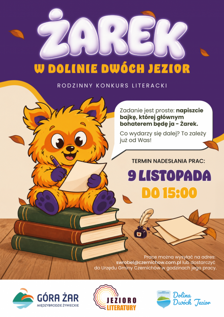 Plakat: Napisz bajkę o Gminie Czernichów i zostań współautorem wyjątkowej książeczki.