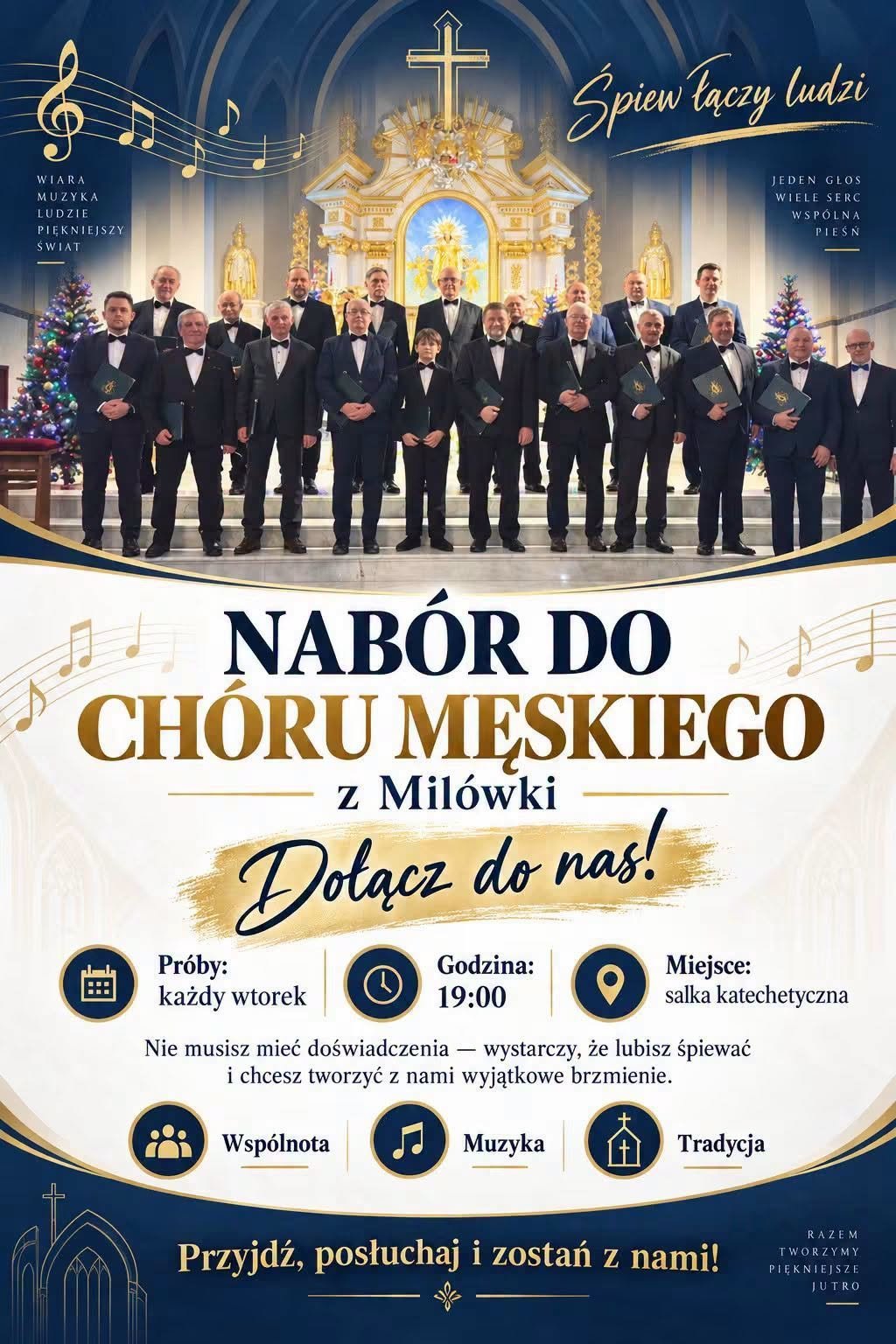 Plakat: Nabór do Chóru Męskiego z Milówki