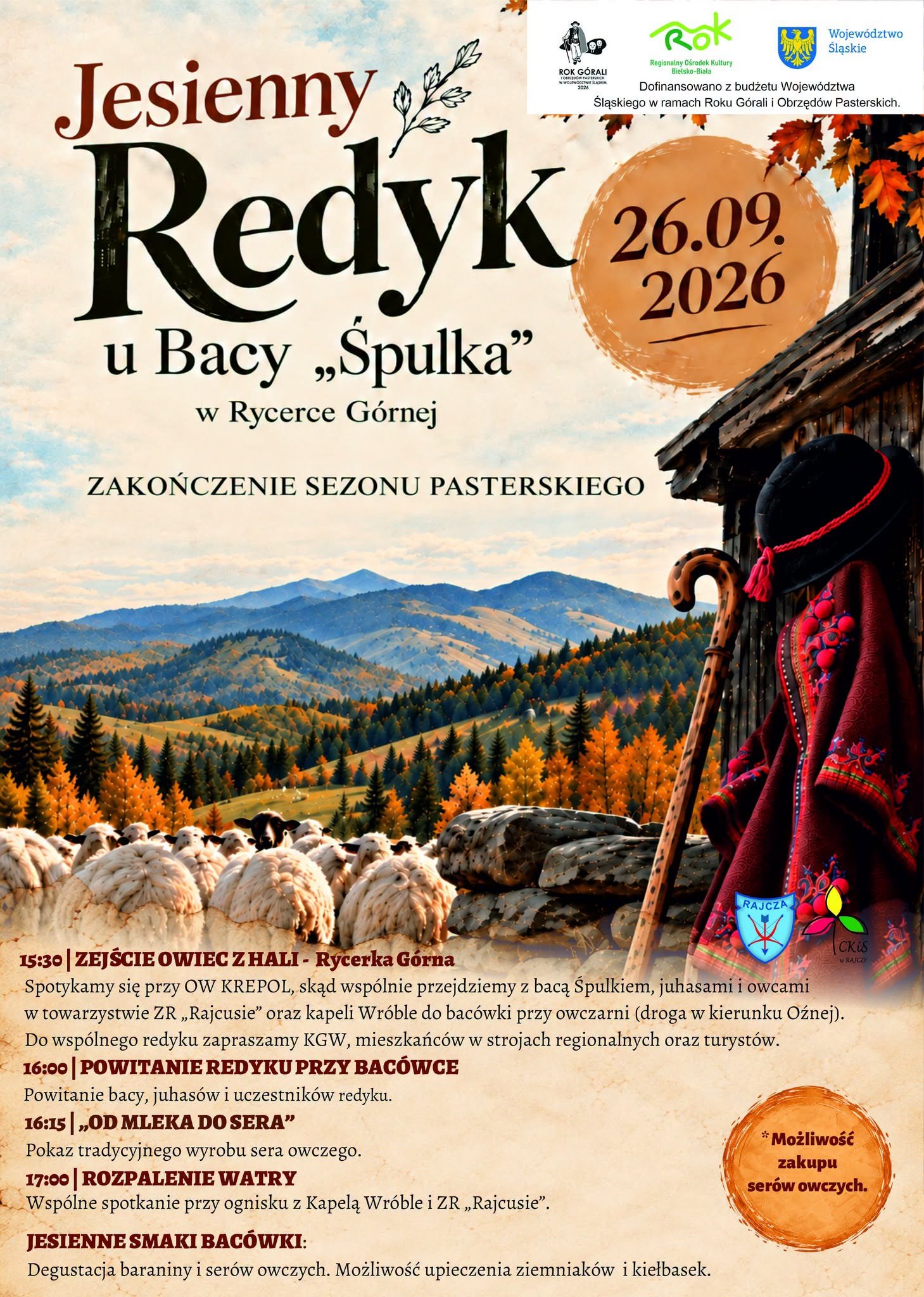 Plakat: Jesienny Redyk u Bacy „Śpulka”