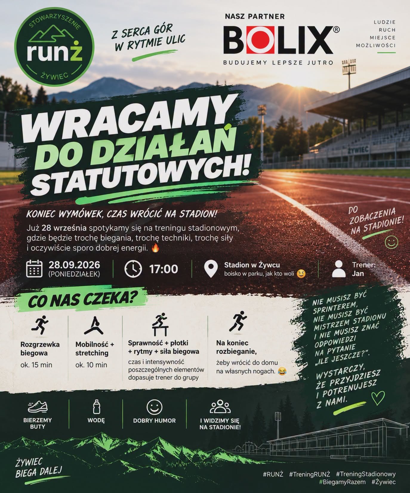 Plakat: Trening stadionowy RUNŻ