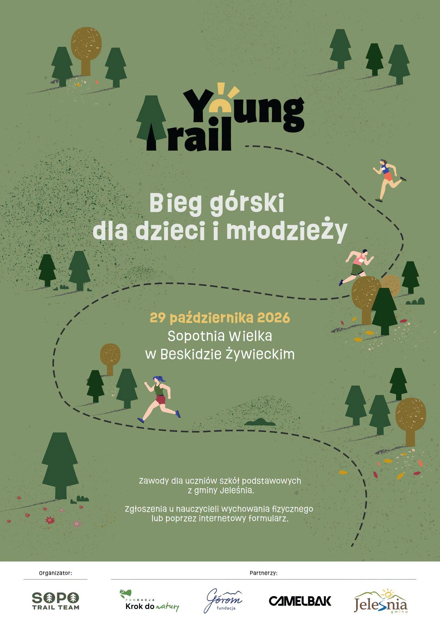 Plakat: Young Trail – bieg górski dla dzieci i młodzieży