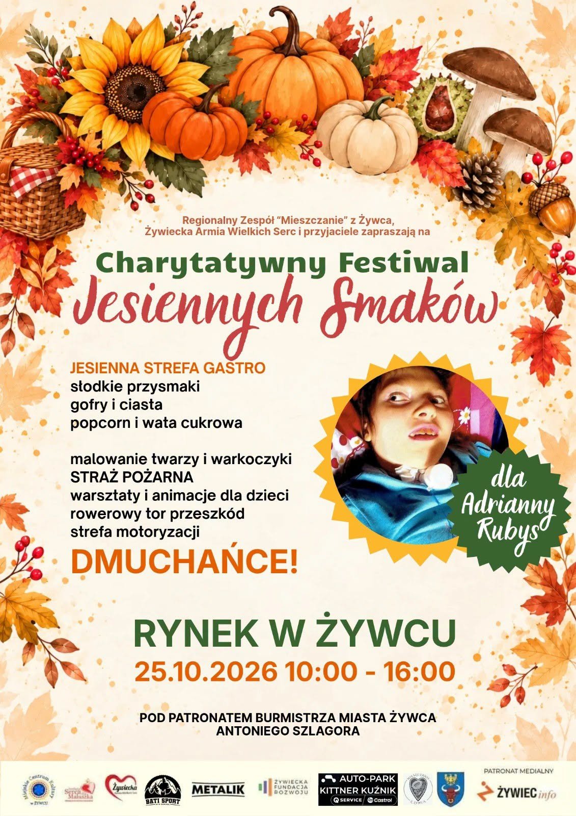 Plakat: Charytatywny Festiwal Jesiennych Smaków w Żywcu